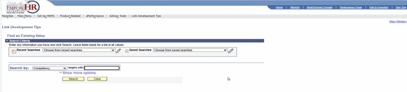Link Development Tips Page - Find an Existing Value
